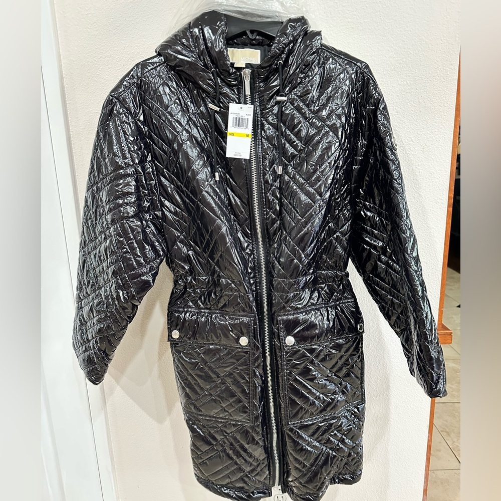 MICHAEL Michael Kors oversized Shiny Black Puffer Jacket